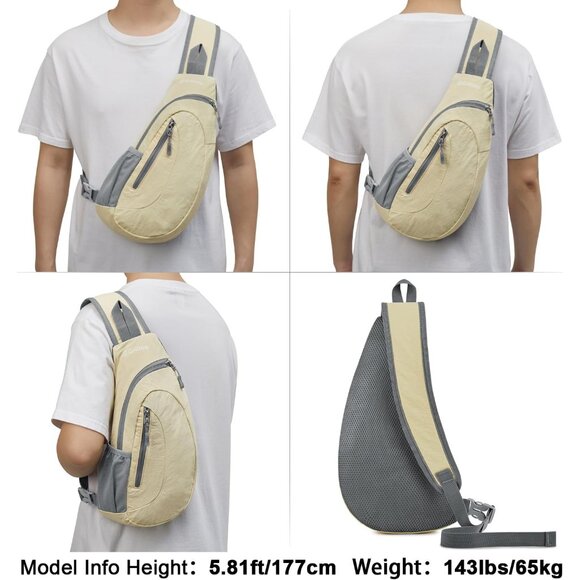 Small CrossBody Chest Sling Backpack - Creamy Yellow - Picture 6 of 7